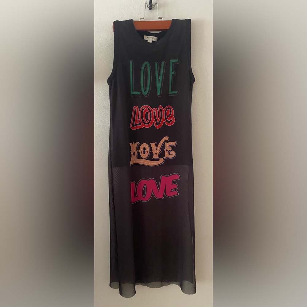 Paris Waggon Black Sleeveless top with Colorful 'Love' Print